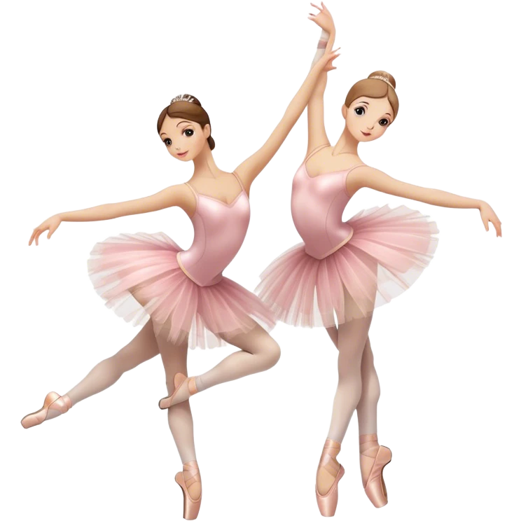 Humanless emoji for Ballet: close-up of key ballet attributes like a pair of pointe shoes, a tutu, and a ballet barre. The icon should capture the elegance and precision of ballet, with a focus on these iconic elements. Transparent background. emoji