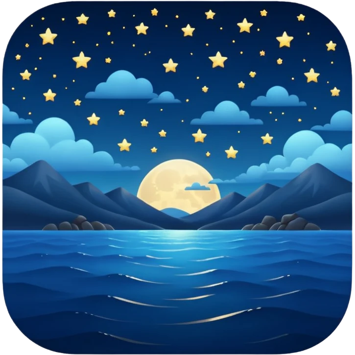 Night sky over ocean emoji