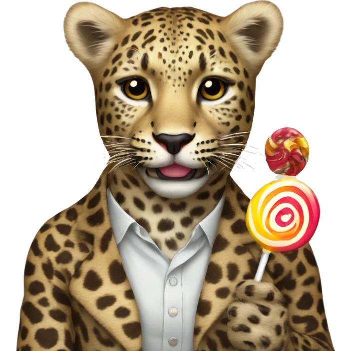 Leopard with lollipop emoji