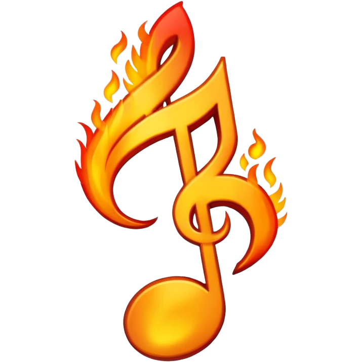Fire emoji with musical notes for 'Despacito' emoji