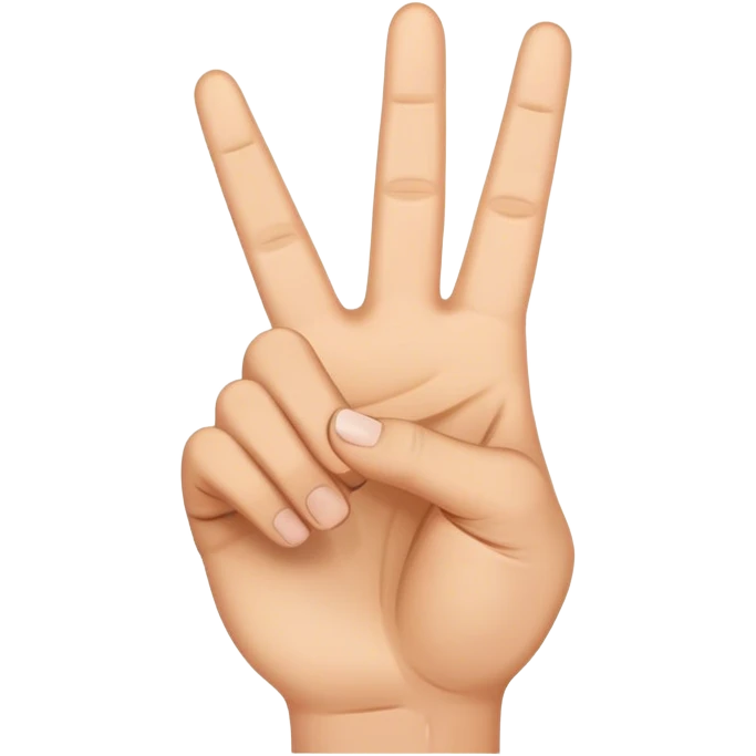"Right hand Peace sign but with thumb extended out emoji