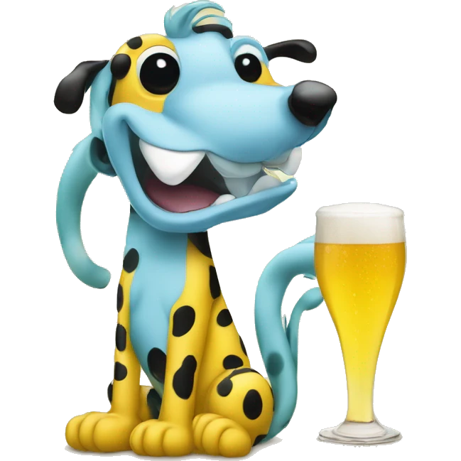 le marsupilami de la bd avec une bière a la main emoji