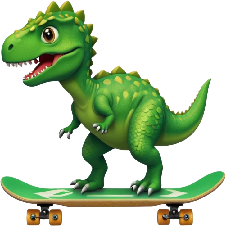 Dinosaur on a skateboard emoji