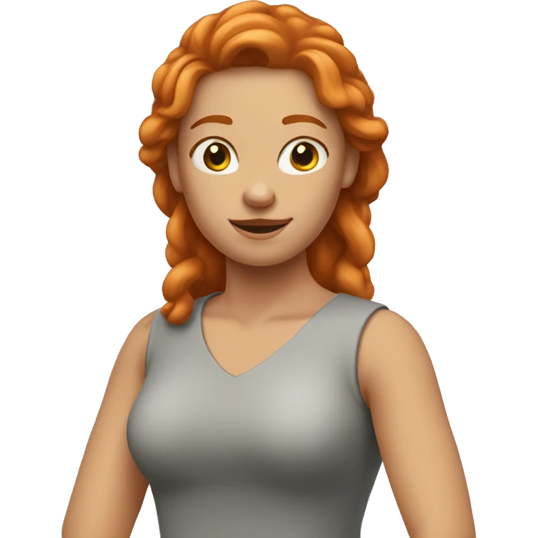 woman ginger with shoulders and hands expresion “all well” emoji