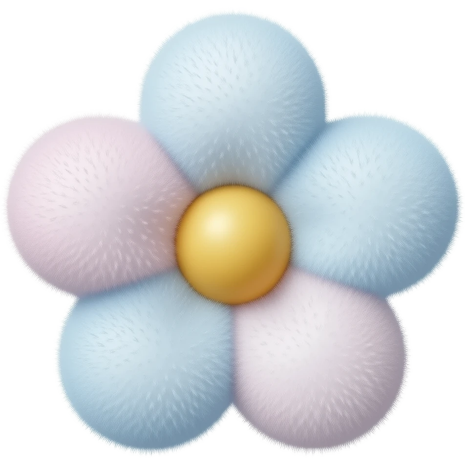 Flower is the cotton candy fluff pink & blue :3 emoji