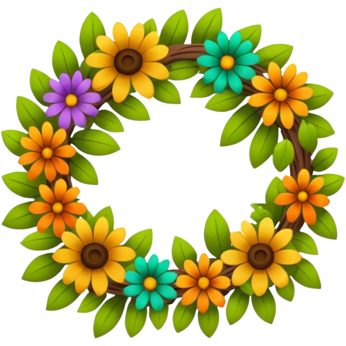 Wreath half wilted half blooming emoji