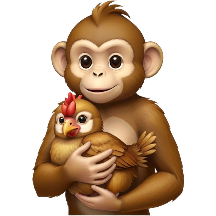 Monkey with chicken  emoji