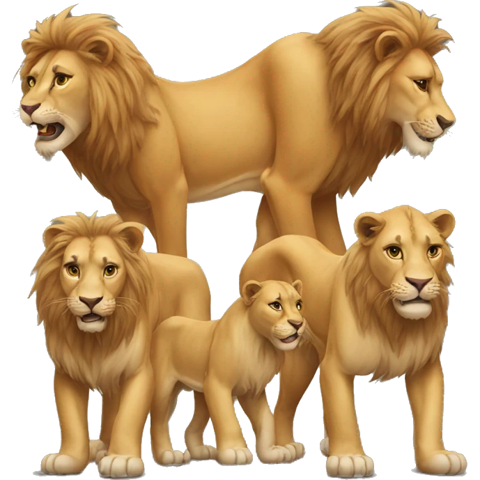 A family of lions emoji