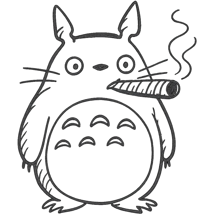 totoro smoking a cigar emoji