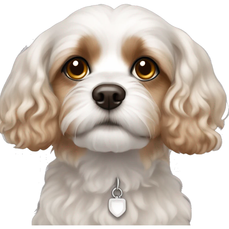 Cavachon with brow patches and brown eyes emoji