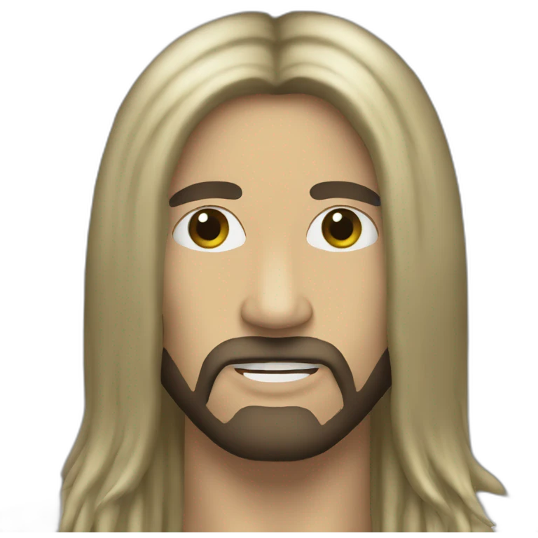 singer metal like jesus long hair black emoji