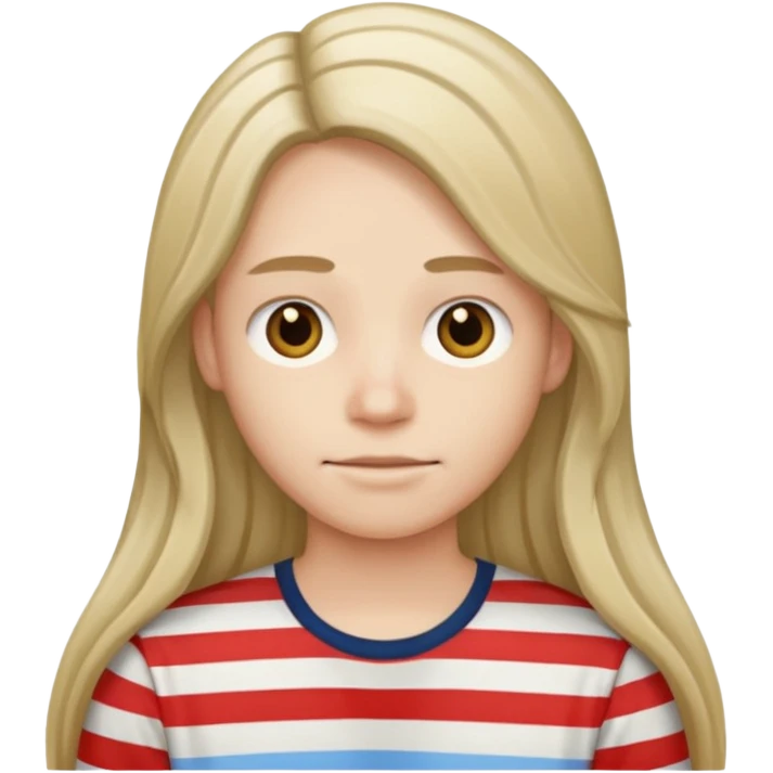 striped shirt with long hair emoji