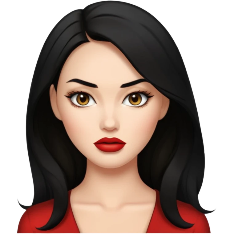 “Emoji girl, femme fatale, black hair. megan fox vibes emoji