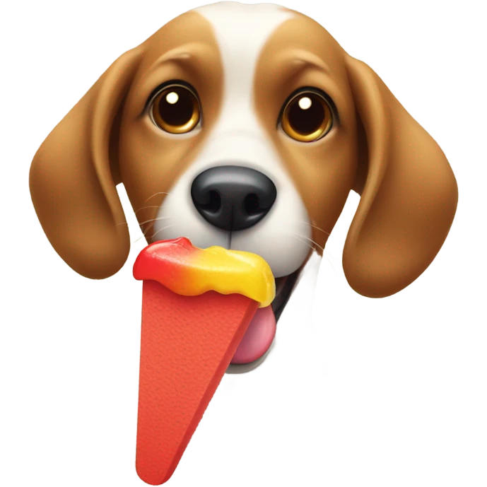 dog eating popsicle emoji