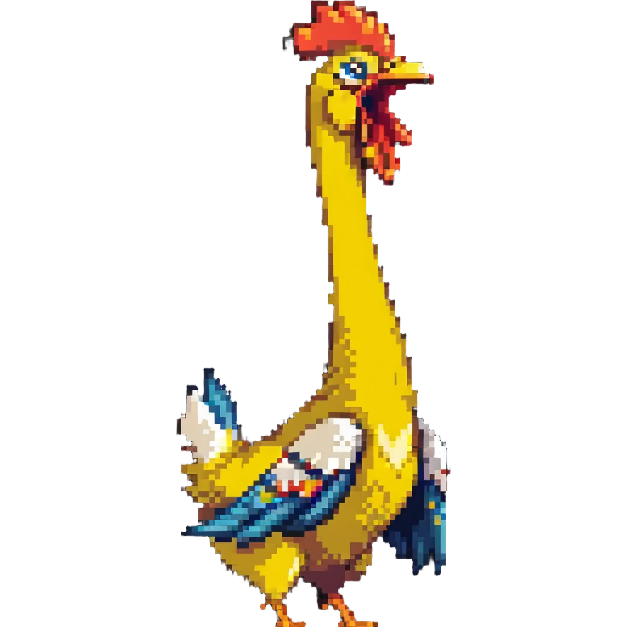 shouting long neck yellow chicken emoji