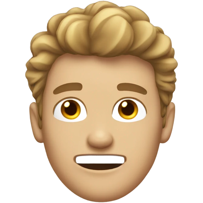 white guy light brown hair weird haircut exploding face emoji