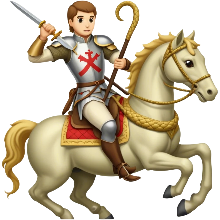 St.george in the top of horse Killing serpent  emoji