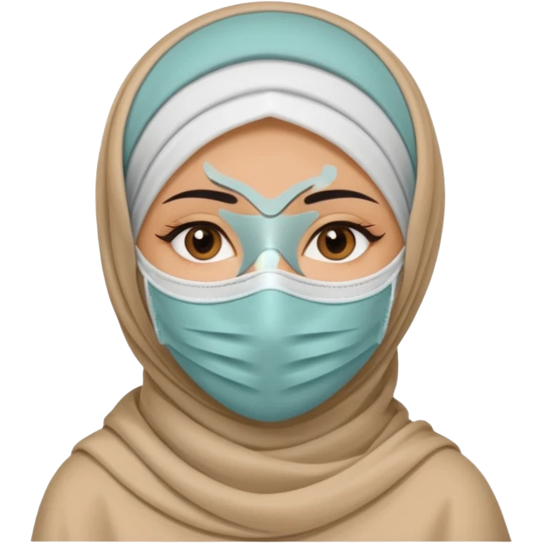 cover face mask arab woman with hijab emoji