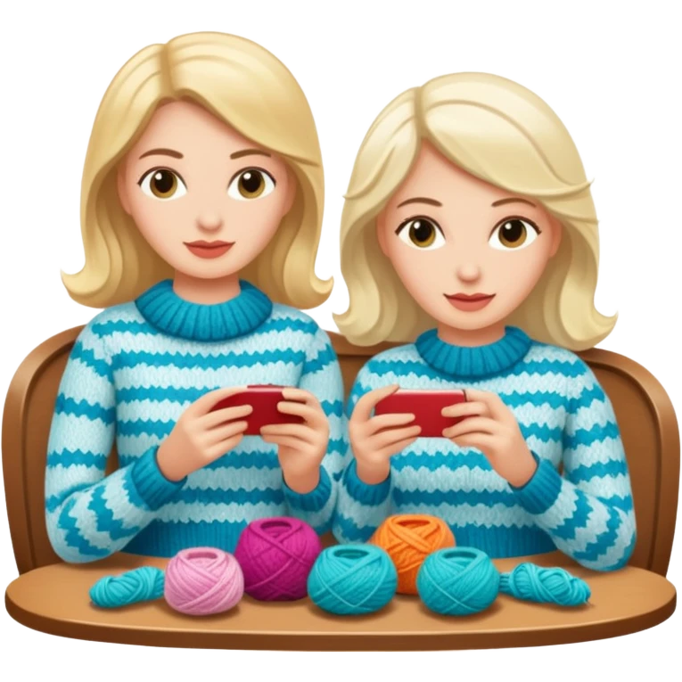 white ladies knitting on a cruise ship emoji