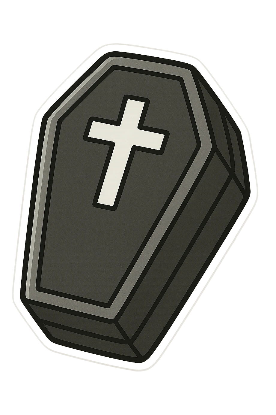 Halloween coffin black and white, remove background emoji