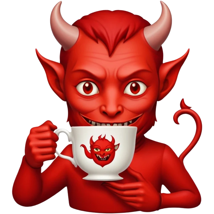 Devil drinking tea emoji