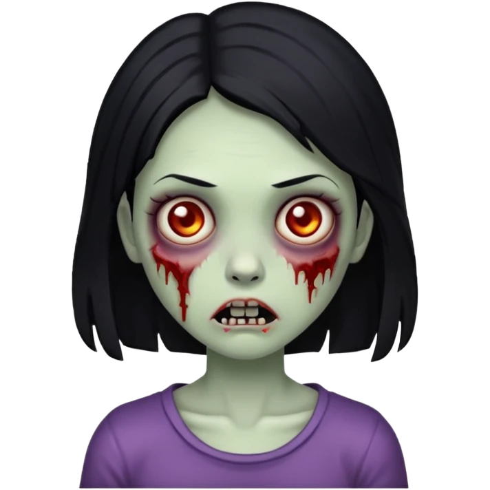 ios zombie girl with black hair  emoji