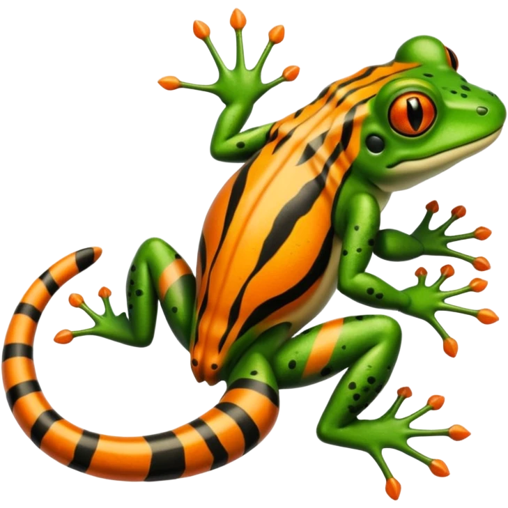 Frog with tiger body and scorpion tail emoji