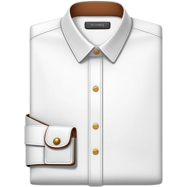 Folded collared shirt with style planner, professional outfit organization emoji