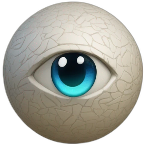 3d sphere with a cartoon Rabbit skin texture with Eye of Horus emoji