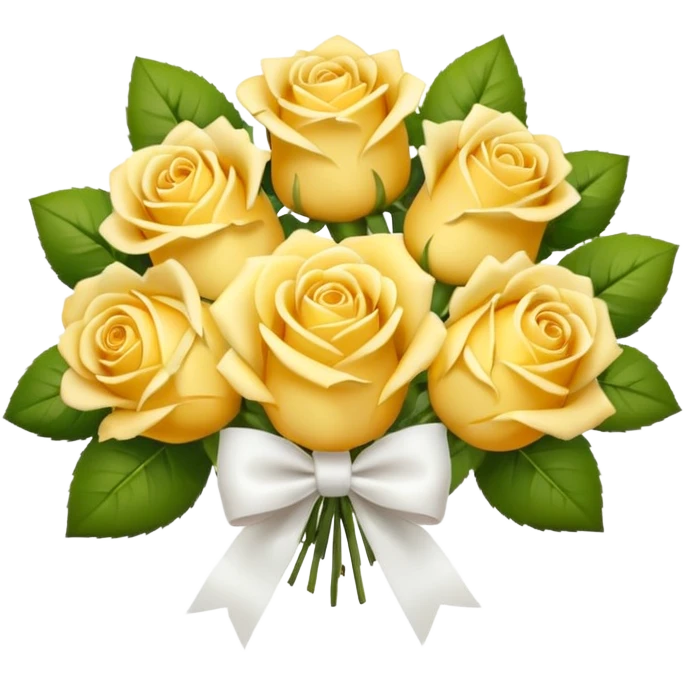 Light Bouquet With Yellow Roses And White Bow emoji