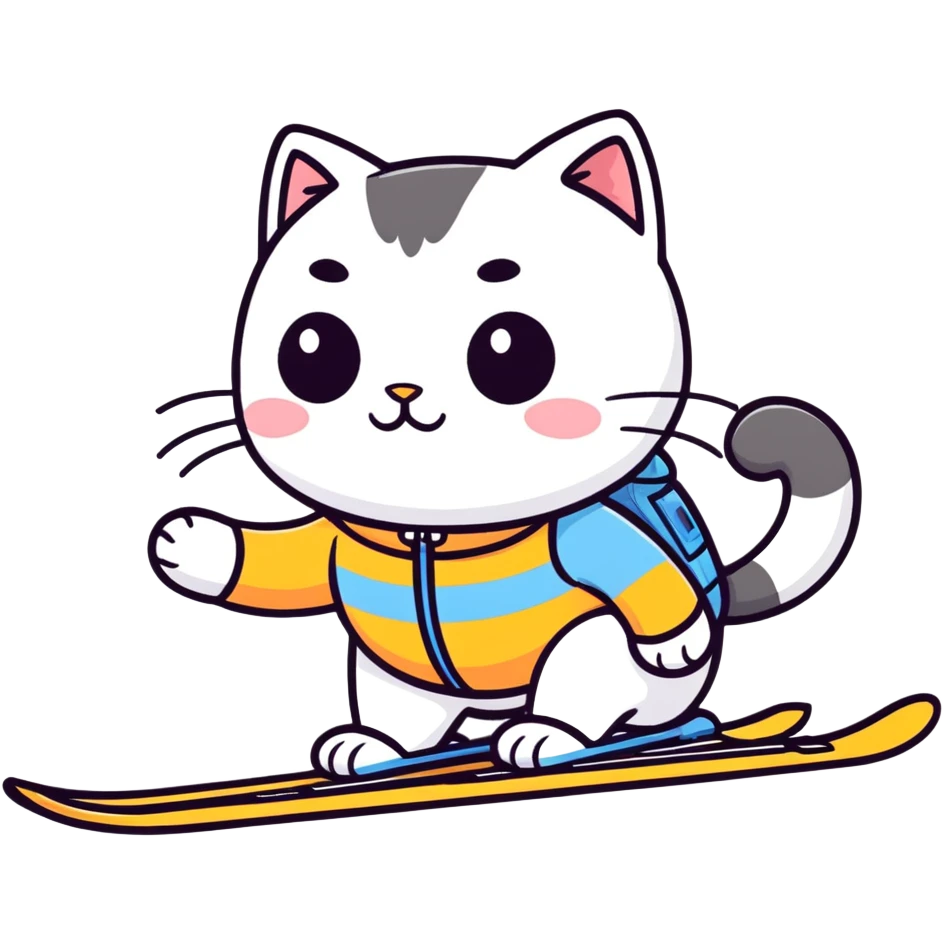 Cat with ski emoji