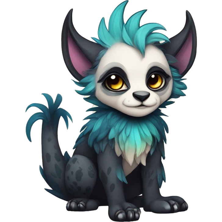cute Kawaii edgy fantasy animal fursona Fionbri creature by griffsnuff & LiLaiRa & Falvie with exotic colors full body emoji