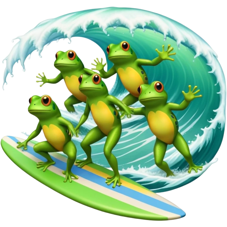 Gay frogs surfing together emoji