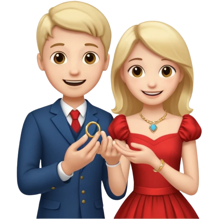 🧎‍♂️‍➡️💍💃 a boy parposing a girl emoji