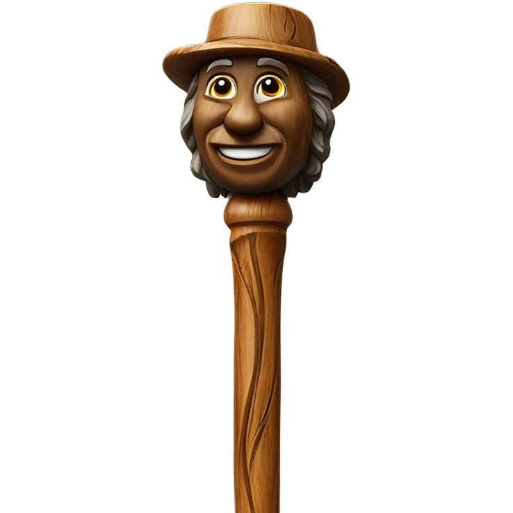 Wooden walking cane magic rustic emoji