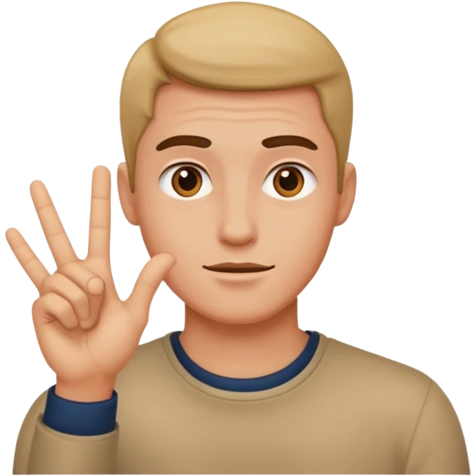 a man making the gesture of not seeingç emoji