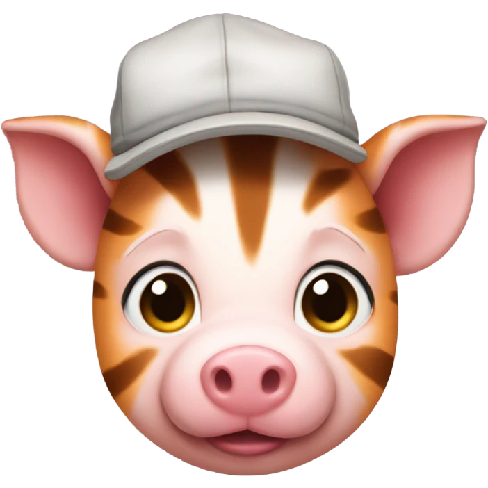 A piglet with a tiger cap emoji