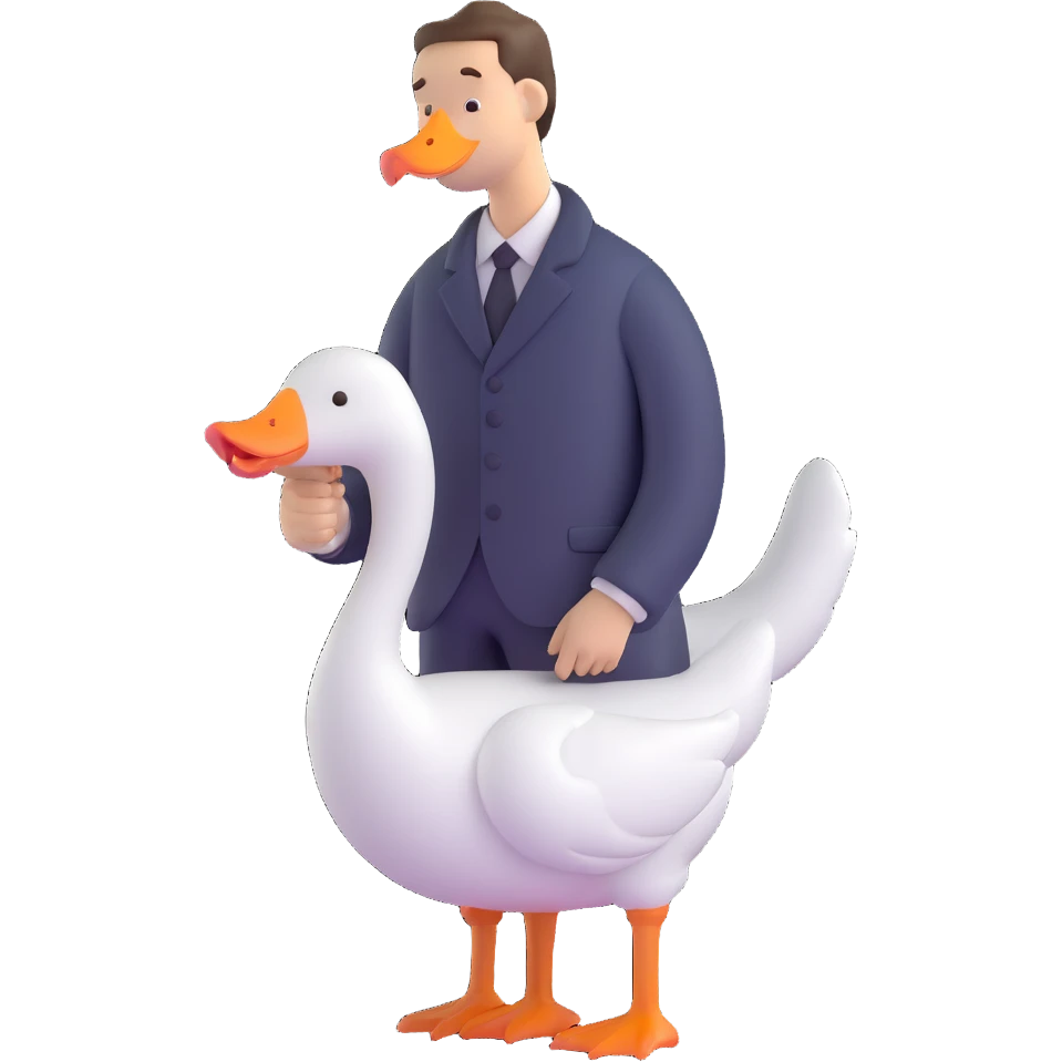 man with goose emoji