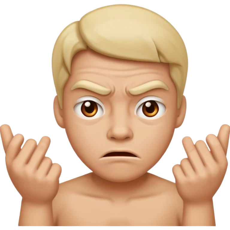 Shrugging mean face emoji