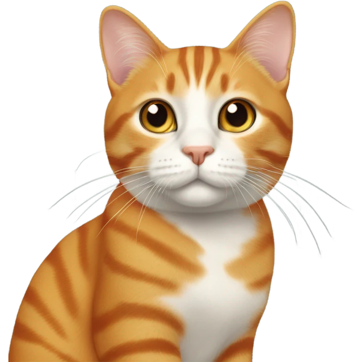 Orange cat white whiskers stripes white spot on chest emoji