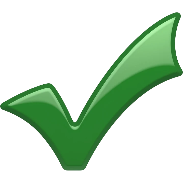 Green and black check mark in a box emoji