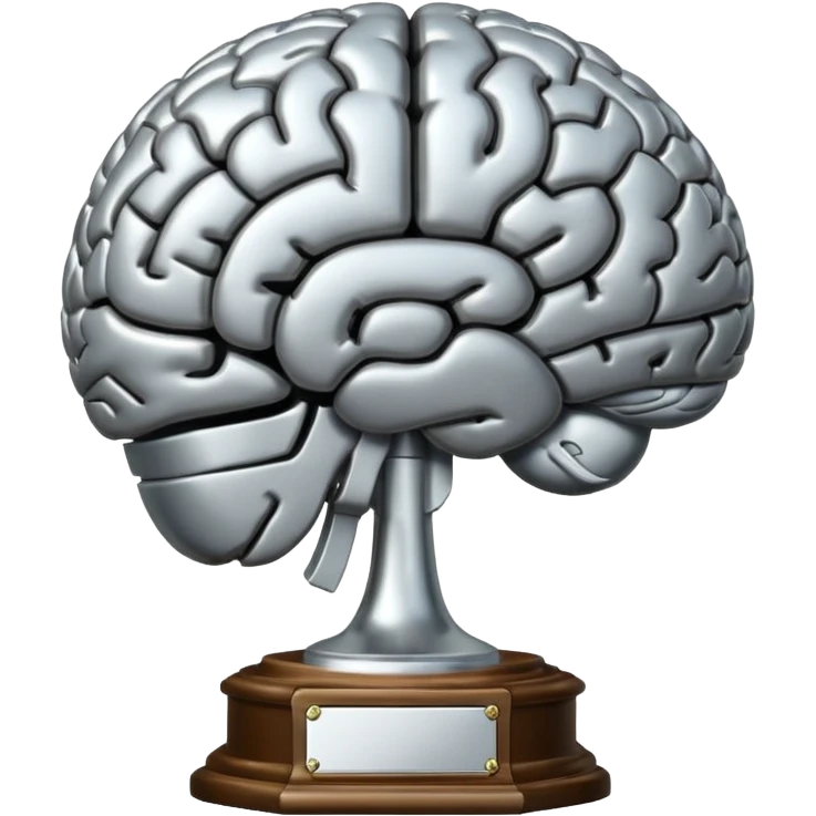 Brain trophy silver emoji