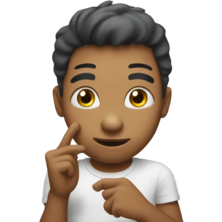 Shy with fingers emoji
