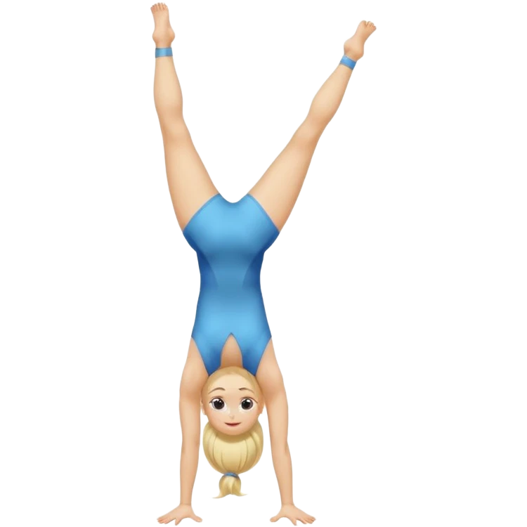 blonde gymnast girl doing a handstand emoji