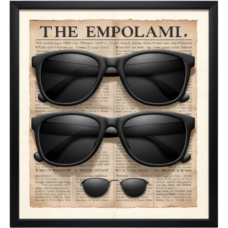 Sunglasses on newspaper emoji