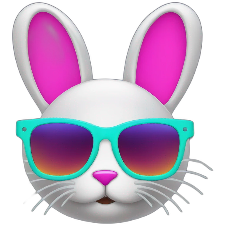 neon bunny sunglasses emoji