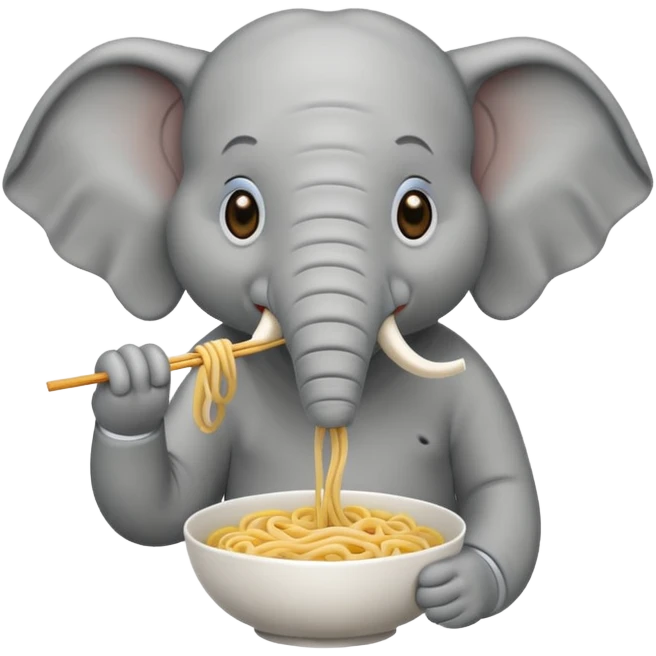 elephant eating noodle emoji