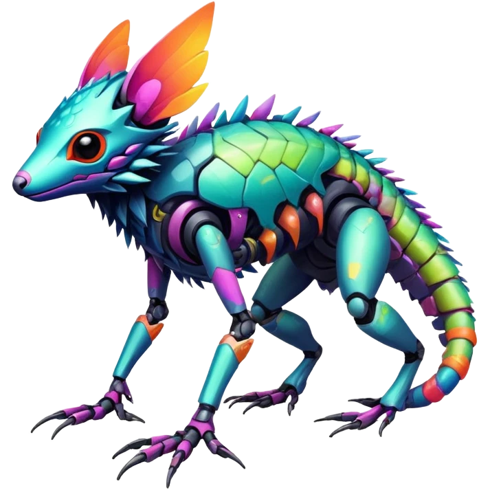  exotic colorful futuristic modern cyber-Fakémon-Digimon-Trico-Vernid-creature emoji