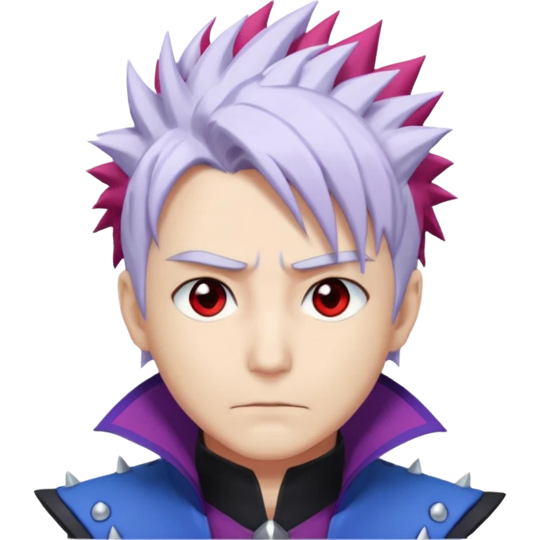 gojo satoro with red hallow on the left side and purple hallow on the right side emoji