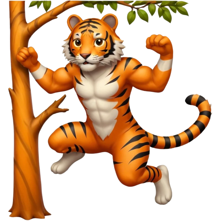 tiger jumping from tree emoji
